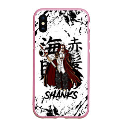 Чехол iPhone XS Max матовый SHANKS ONE PIECE, цвет: 3D-розовый