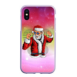 Чехол iPhone XS Max матовый Disco Santa 2022, цвет: 3D-светло-сиреневый