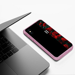 Чехол iPhone XS Max матовый РОЗЫ 11, цвет: 3D-розовый — фото 2