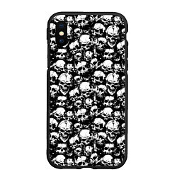 Чехол iPhone XS Max матовый Screaming skulls, цвет: 3D-черный