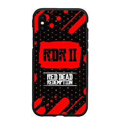 Чехол iPhone XS Max матовый RED DEAD REDEMPTION 2 Графика, цвет: 3D-черный