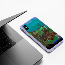 Чехол iPhone XS Max матовый Дом в Террарии, цвет: 3D-светло-сиреневый — фото 2