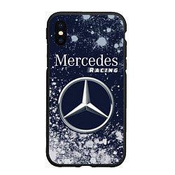Чехол iPhone XS Max матовый MERCEDES Racing Краски, цвет: 3D-черный