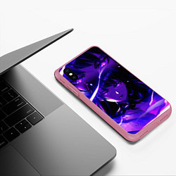 Чехол iPhone XS Max матовый SHOGUN RAIDEN GENSHIN IMPACT НА СПИНЕ, цвет: 3D-малиновый — фото 2