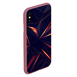 Чехол iPhone XS Max матовый АБСТРАКЦИЯ ТРЕУГОЛЬНИКИ, цвет: 3D-малиновый — фото 2