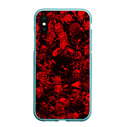 Чехол iPhone XS Max матовый DOTA 2 HEROES RED PATTERN ДОТА 2, цвет: 3D-мятный