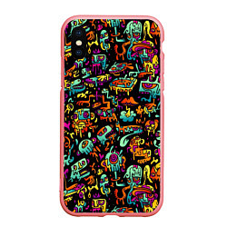 Чехол iPhone XS Max матовый Monster World!, цвет: 3D-баблгам