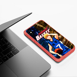 Чехол iPhone XS Max матовый Kuroko no Basuke, Рёта Кисе Kise Ryota, цвет: 3D-красный — фото 2