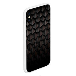 Чехол iPhone XS Max матовый Чешуя Дракона black edition, цвет: 3D-белый — фото 2