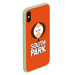 Чехол iPhone XS Max матовый Южный парк Кенни South Park, цвет: 3D-салатовый — фото 2