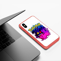 Чехол iPhone XS Max матовый Mega Gengar - Pokemon GO, цвет: 3D-красный — фото 2