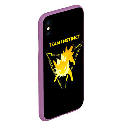 Чехол iPhone XS Max матовый Team Instinct - Pokemon GO, цвет: 3D-фиолетовый — фото 2