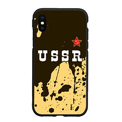 Чехол iPhone XS Max матовый USSR - СЕРП И МОЛОТ Краски
