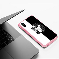 Чехол iPhone XS Max матовый Боец ММА чёрно-белое, цвет: 3D-баблгам — фото 2