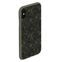 Чехол iPhone XS Max матовый Камуфляж: лесной, цвет: 3D-темно-зеленый — фото 2