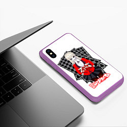 Чехол iPhone XS Max матовый Ририка Момобами - Kakegurui, цвет: 3D-фиолетовый — фото 2