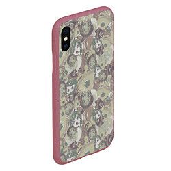 Чехол iPhone XS Max матовый Ahegao Цвета Хаки, цвет: 3D-малиновый — фото 2