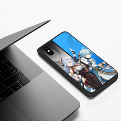 Чехол iPhone XS Max матовый ШЭНЬ ХЭ ЧУНЬ ЮНЬ GENSHIN IMPACT, цвет: 3D-черный — фото 2