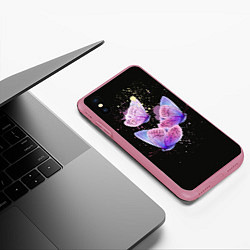 Чехол iPhone XS Max матовый Butterflies Sky, цвет: 3D-малиновый — фото 2