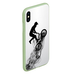 Чехол iPhone XS Max матовый ВЕЛОСПОРТ BMX Racing, цвет: 3D-салатовый — фото 2