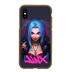 Чехол iPhone XS Max матовый League Of Legends ARCANE JINX, цвет: 3D-коричневый