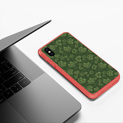 Чехол iPhone XS Max матовый Хохлома камуфляж, цвет: 3D-красный — фото 2
