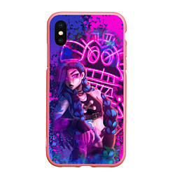 Чехол iPhone XS Max матовый League Of Legends Arcane ДЖИНКС НЕОНОВАЯ КРАСКА, цвет: 3D-баблгам