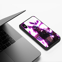 Чехол iPhone XS Max матовый Arcane League Of Legends JINX NEON, цвет: 3D-черный — фото 2