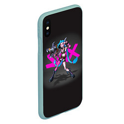 Чехол iPhone XS Max матовый Arcane - League Of Legends Jinx, цвет: 3D-мятный — фото 2