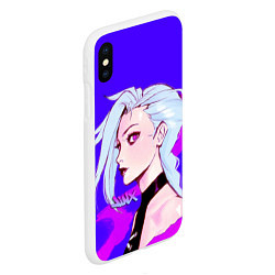 Чехол iPhone XS Max матовый League Of Legends Jinx неон, цвет: 3D-белый — фото 2