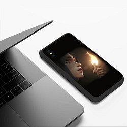 Чехол iPhone XS Max матовый Arcane - League Of Legends Jinx с огнем, цвет: 3D-черный — фото 2