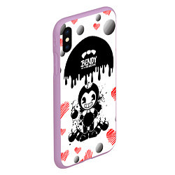 Чехол iPhone XS Max матовый BOMB LOVE BENDY AND THE INK MACHINE, цвет: 3D-сиреневый — фото 2