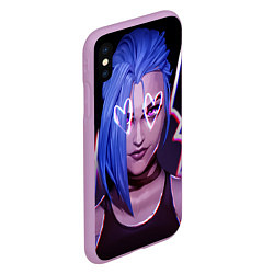 Чехол iPhone XS Max матовый Arcane League Of Legends Джинкс, цвет: 3D-сиреневый — фото 2