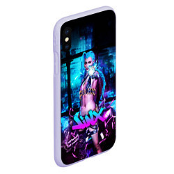 Чехол iPhone XS Max матовый League Of Legends Arcane ДЖИНКС НЕОН, цвет: 3D-светло-сиреневый — фото 2