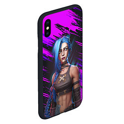 Чехол iPhone XS Max матовый League Of Legends Arcane ДЖИНКС МИЛАШКА, цвет: 3D-черный — фото 2