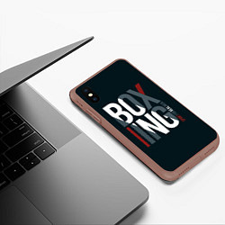 Чехол iPhone XS Max матовый Бокс - Boxing, цвет: 3D-коричневый — фото 2