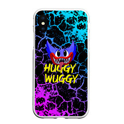 Чехол iPhone XS Max матовый HUGGY WUGGY ТРЕЩИНЫ, цвет: 3D-белый