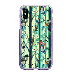 Чехол iPhone XS Max матовый Ghibli All, цвет: 3D-светло-сиреневый