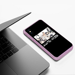 Чехол iPhone XS Max матовый Магическая битва персонажи, цвет: 3D-сиреневый — фото 2