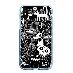 Чехол iPhone XS Max матовый Monster & Cat, цвет: 3D-голубой