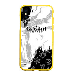 Чехол iPhone XS Max матовый Genshin Impact электро стихия, цвет: 3D-желтый