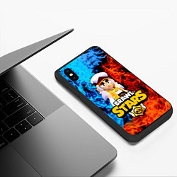 Чехол iPhone XS Max матовый ФЭНГ БРАВЛ СТАРС , FANG BRAWL STARS, цвет: 3D-черный — фото 2