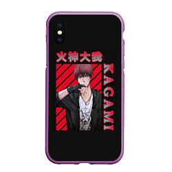 Чехол iPhone XS Max матовый Тайга Кагами Taiga Kagami, цвет: 3D-фиолетовый