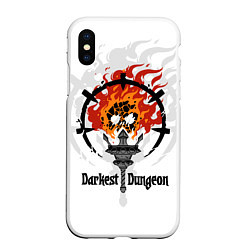 Чехол iPhone XS Max матовый Darkest Dungeon: skull logo