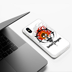 Чехол iPhone XS Max матовый Darkest Dungeon: skull logo, цвет: 3D-белый — фото 2