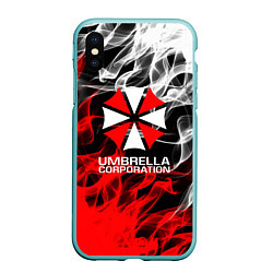 Чехол iPhone XS Max матовый Umbrella Corporation Fire, цвет: 3D-мятный