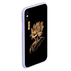 Чехол iPhone XS Max матовый Гоку неоновый Dragon Ball, цвет: 3D-светло-сиреневый — фото 2