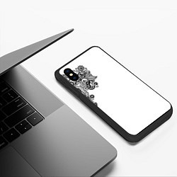 Чехол iPhone XS Max матовый Черно Белые КруЖева, цвет: 3D-черный — фото 2