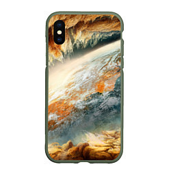Чехол iPhone XS Max матовый Песчаный Космос, цвет: 3D-темно-зеленый