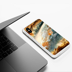 Чехол iPhone XS Max матовый Песчаный Космос, цвет: 3D-белый — фото 2